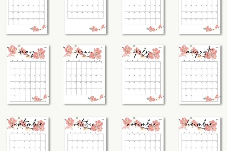 2021 Printable Calendar 2021 Desk Calendar 2021 Wall | Etsy