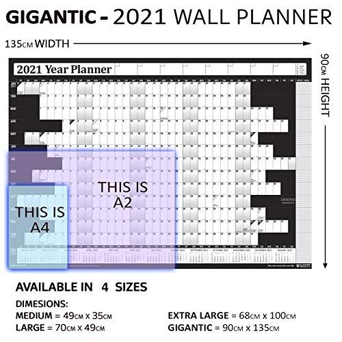 2021 Year Yearly Annual Office Home Wall Planner Calendar