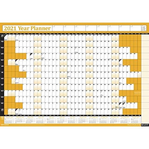 2021 Yearly Annual Office Home Wall Planner Calendar Chart