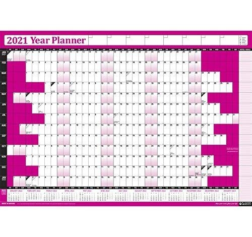 2021 Yearly Annual Office Home Wall Planner Calendar Chart