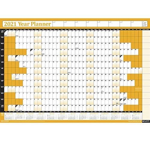 2021 Yearly Annual Office Home Wall Planner Calendar Chart