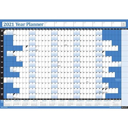 2021 Yearly Annual Office Home Wall Planner Calendar Chart