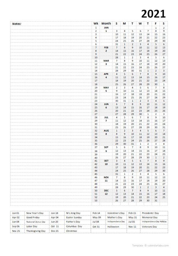 2021 Yearly Project Planning Template - Free Printable