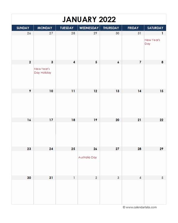 google doc calendar template 2022