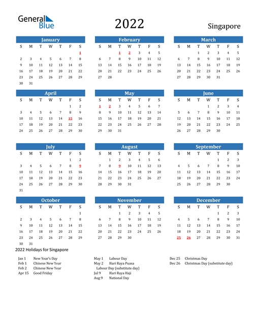 The Calendar For Year 2022 (Australia)