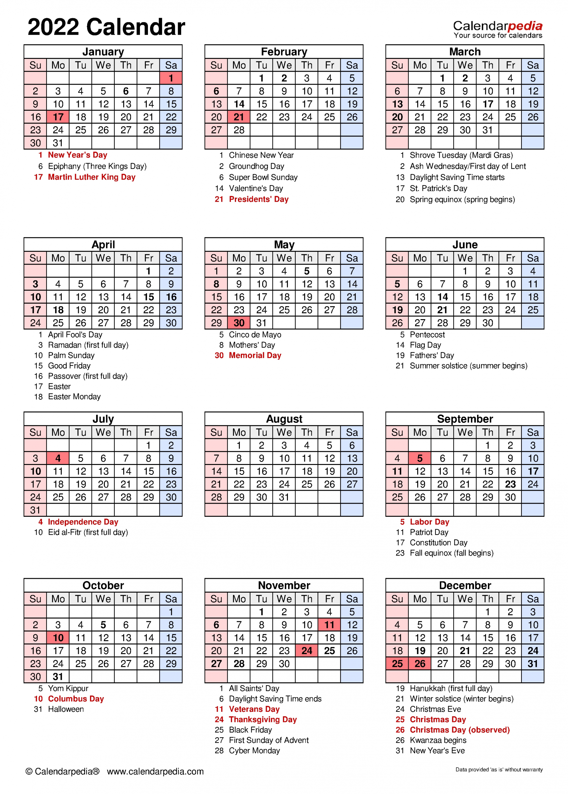 2022 Calendar Calendarpedia - Nexta
