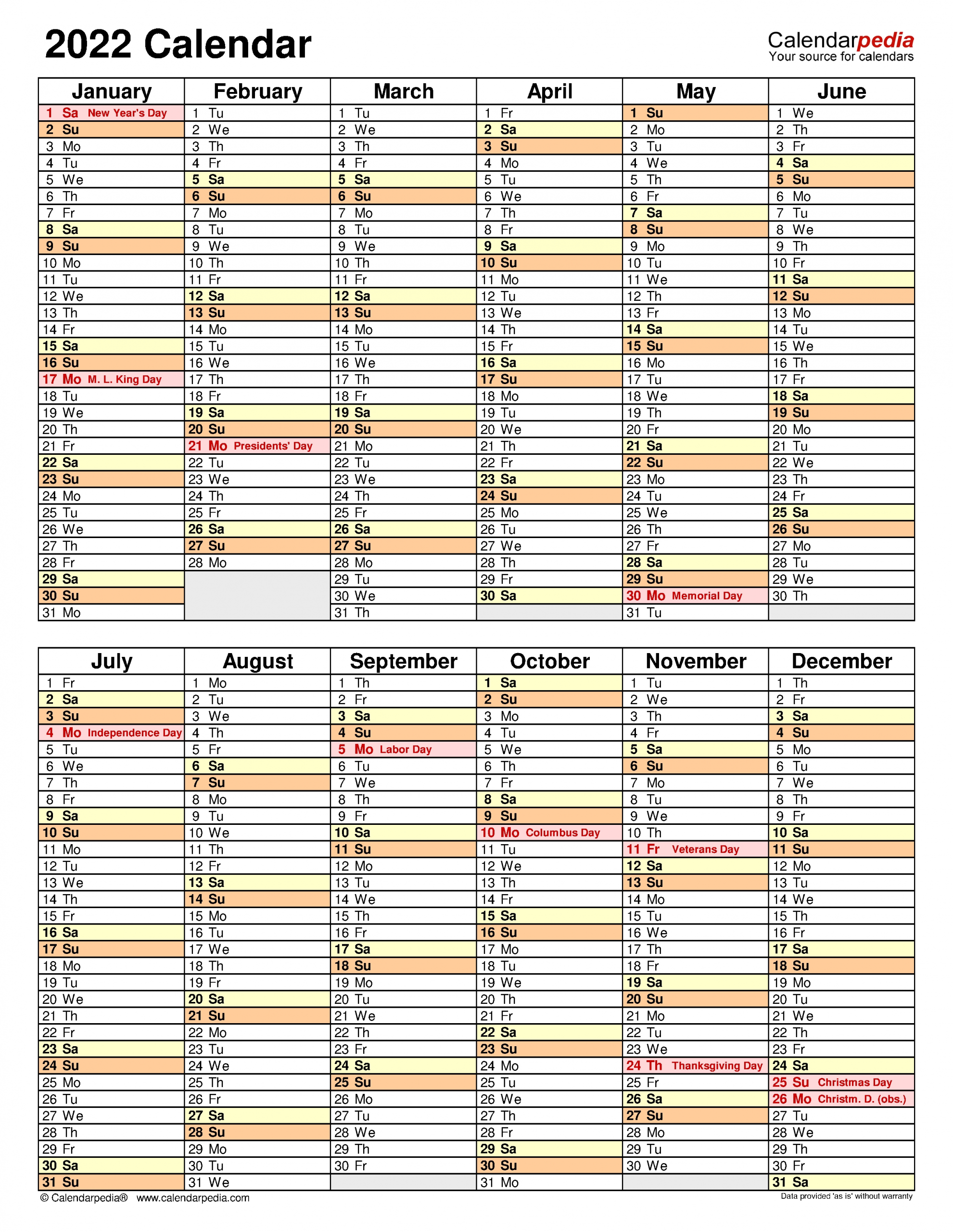 2022 Calendar Calendarpedia - Nexta