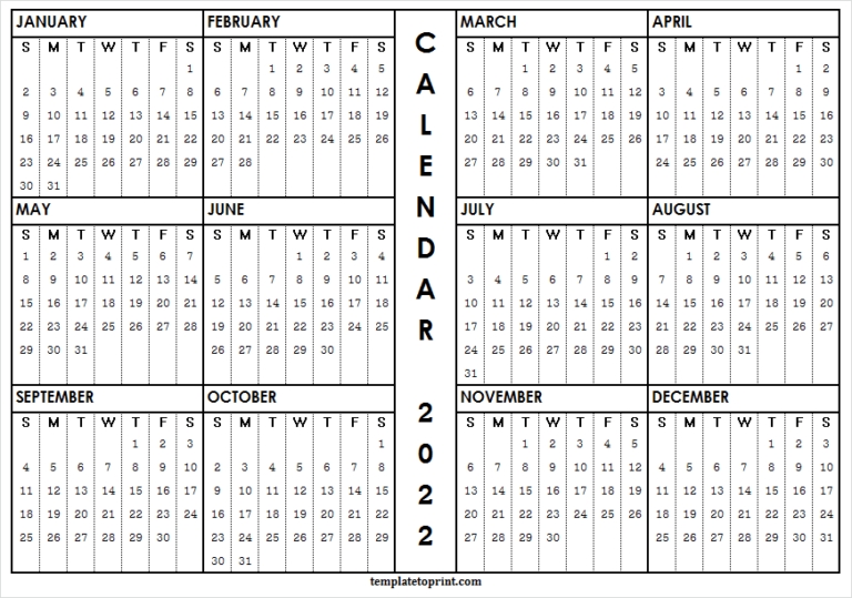 2022 Calendar Excel Template | January To December 2022