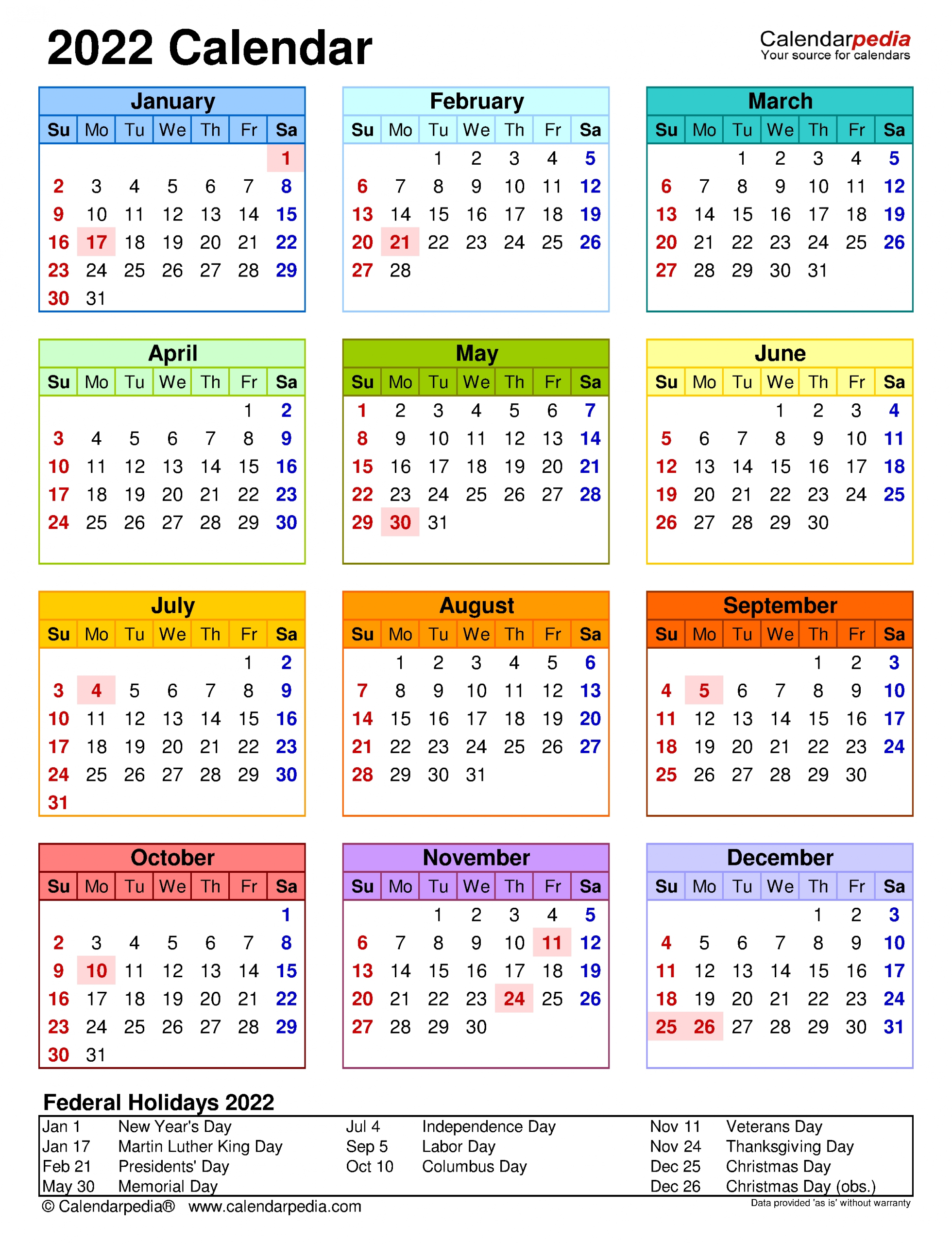 Free Calendar 2022 Australia Excel