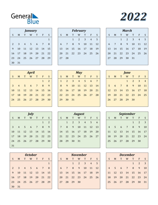 2022 Calendar (Pdf, Word, Excel)