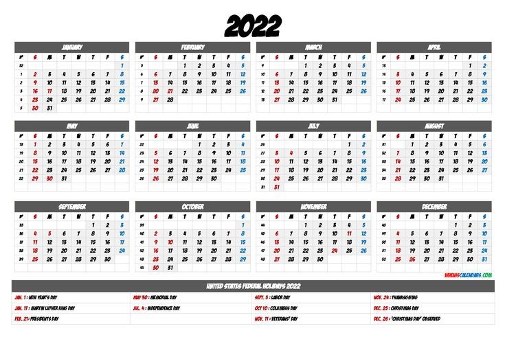 2022 Calendar Printable Pdf - 6 Templates In 2020