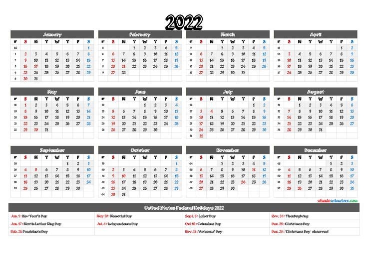2022 Calendar Printable Pdf Download Printable Calendar
