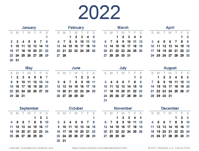 2022 Calendar Templates And Images