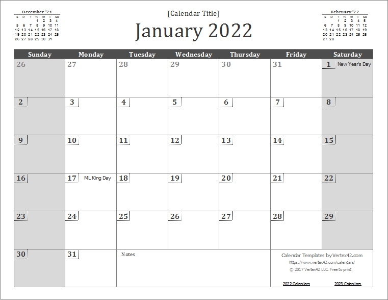 2022 Calendar Templates And Images