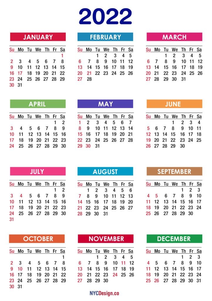 Best Calendar 2022 With Holidays Pdf