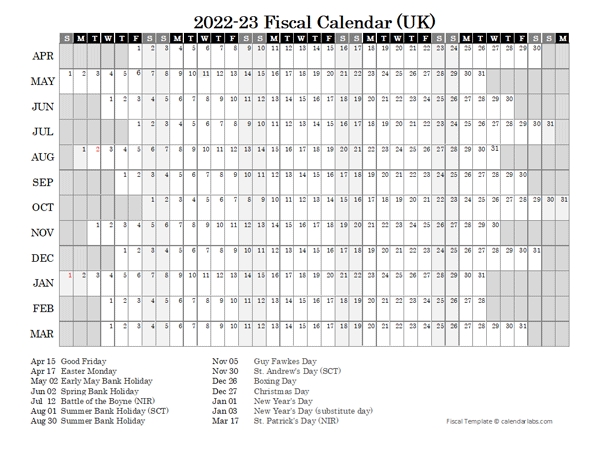 2022 Fiscal Calendar Year - Free Printable Templates