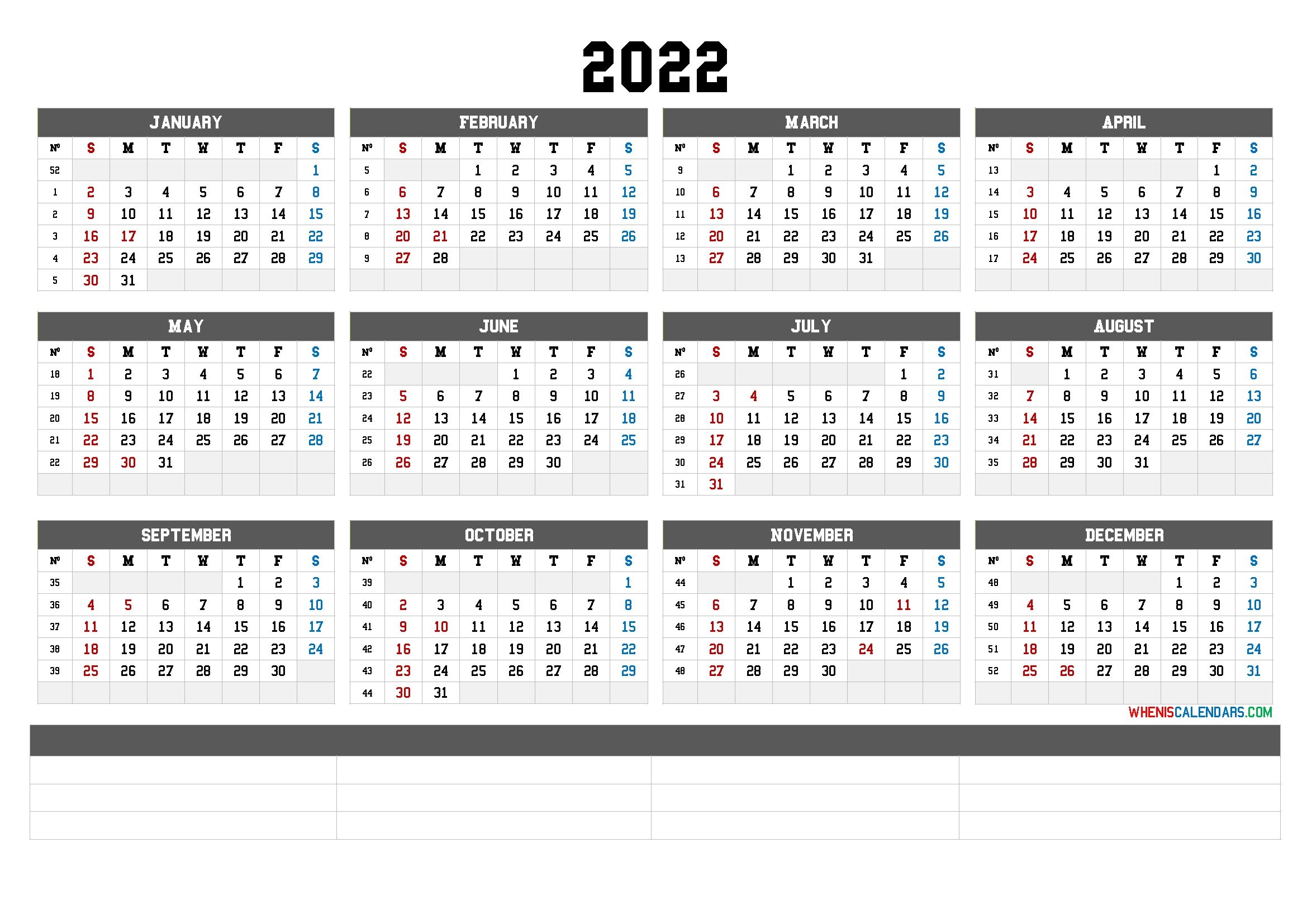 Free Calendar 2022 Template Free