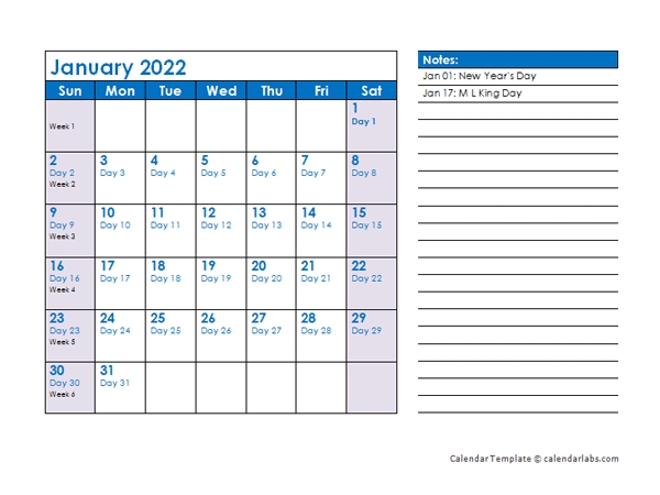 2022 Julian Date Calendar - Free Printable Templates
