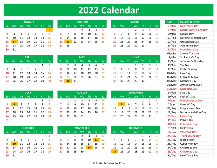 effective 2021 calendar 2022 printable with holidays australia get