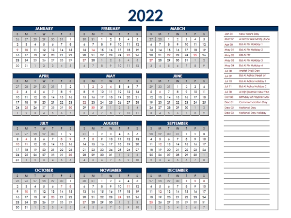 calendar template 2022 google docs