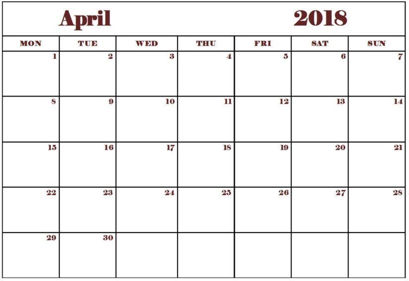 30 Best Free Printable April 2020 Calendars In 2020