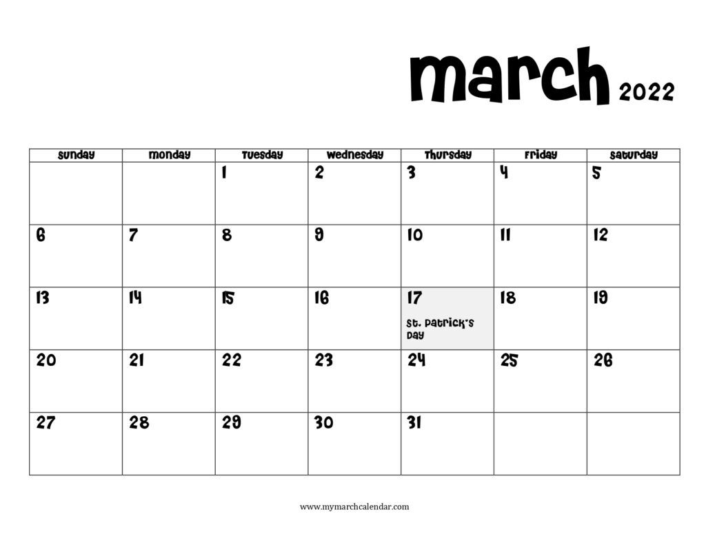 30+ March 2022 Calendar, March 2022 Blank Calendar