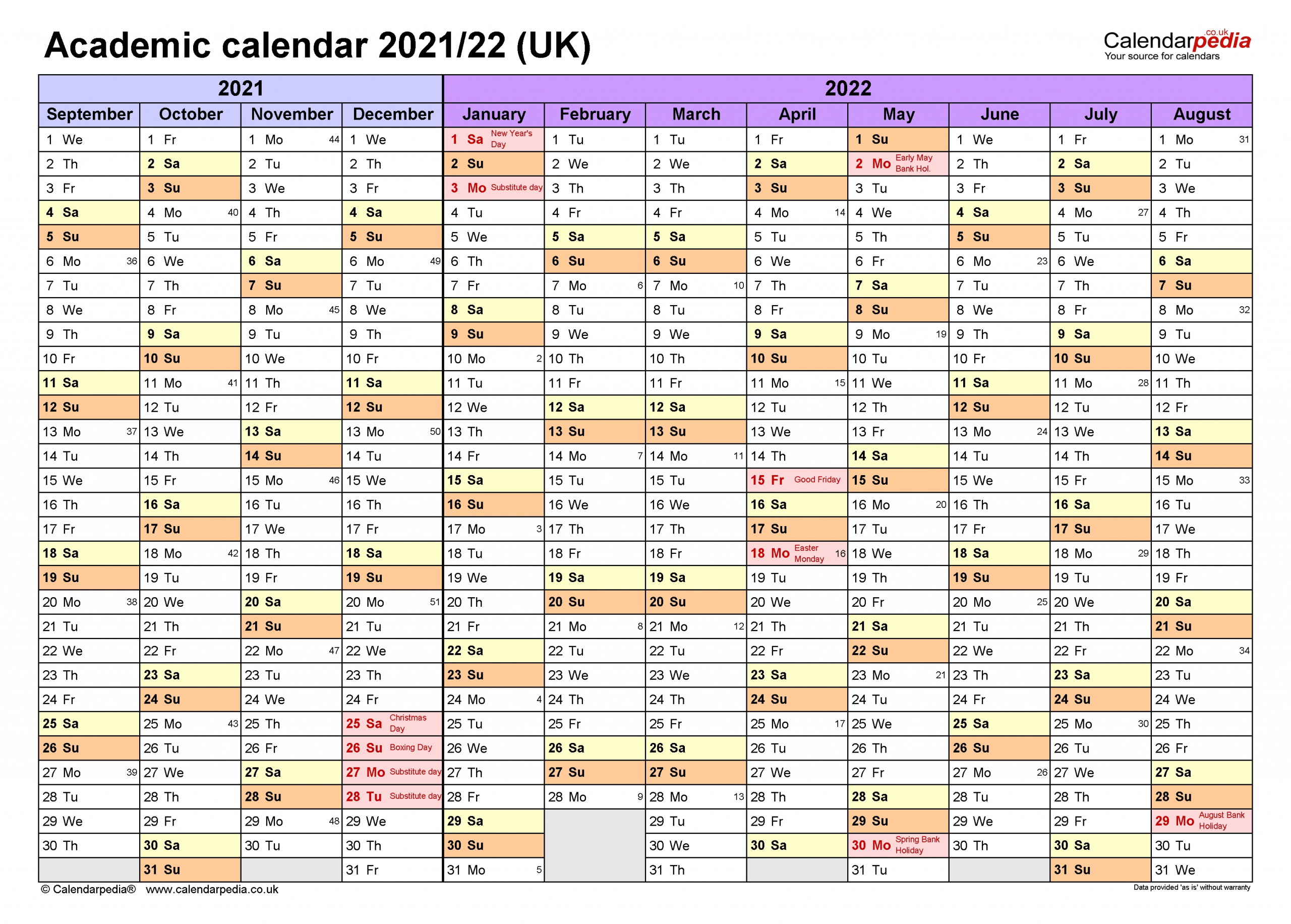 Academic Calendar 2021 22 | Printable Calendars 2021