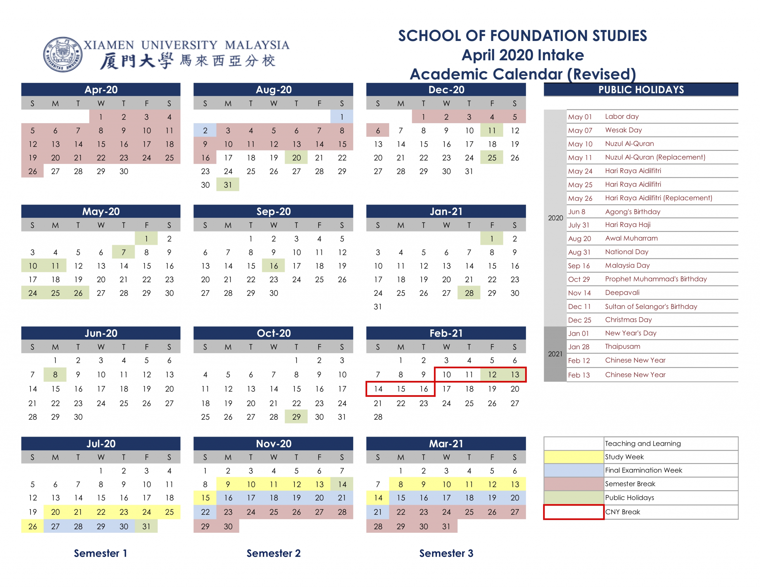 Academic Calendar &amp; Courses