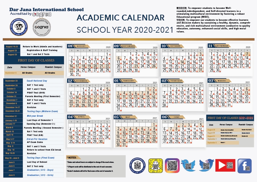 Academic Calendar - Dar Jana