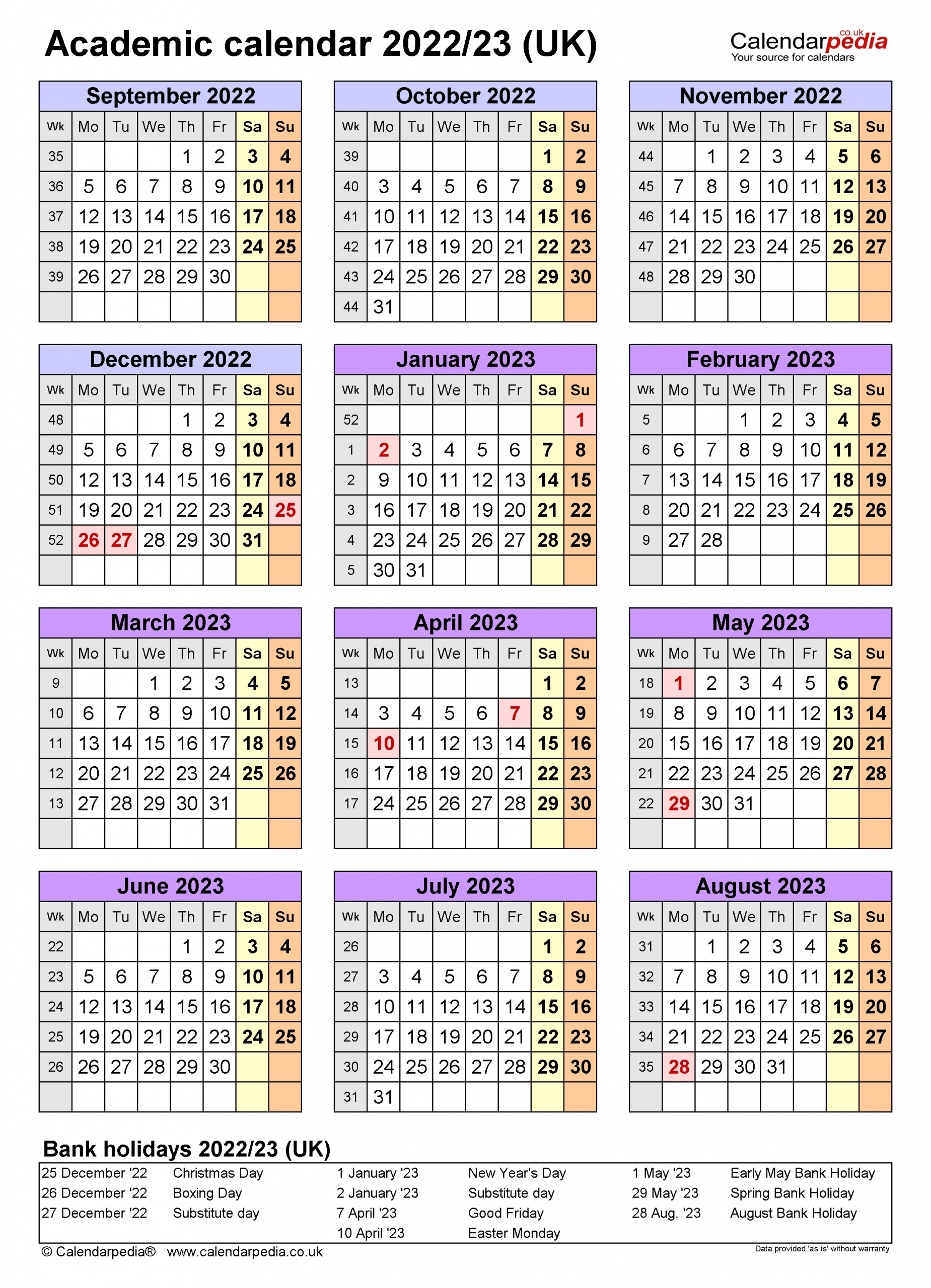 Create Your 2022 And 2023 School Calendar Leeds