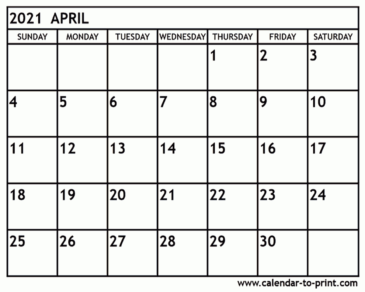 April 2021 Calendar | 2020Calendartemplates