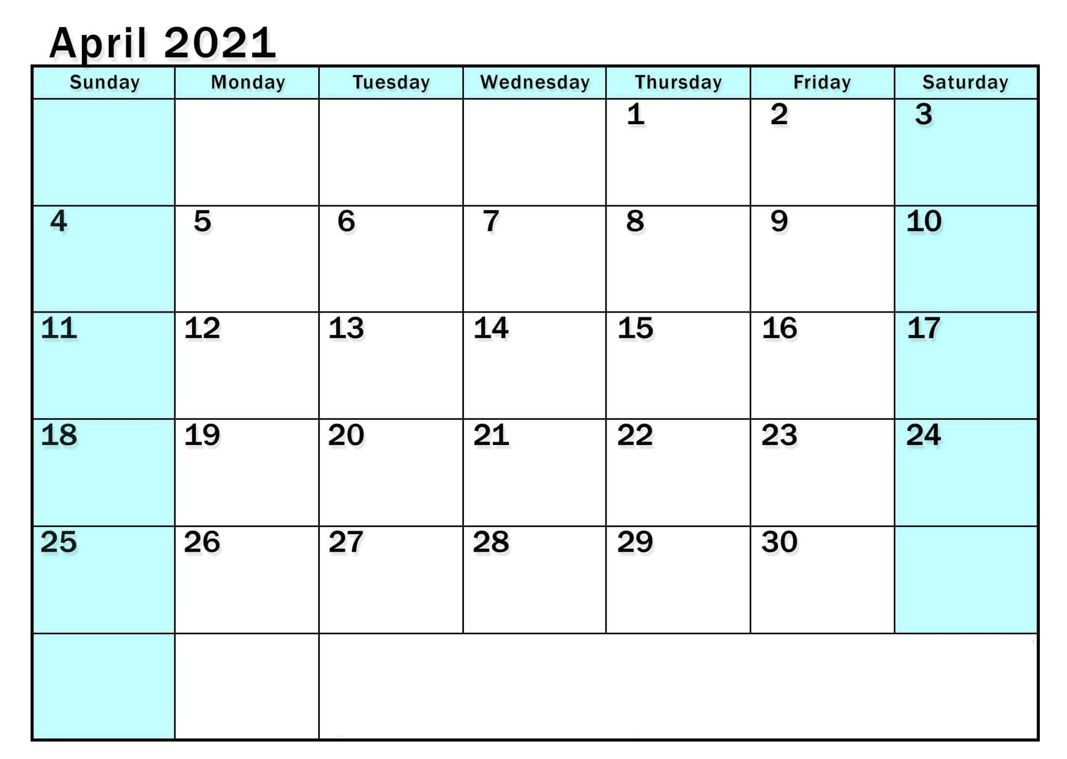 April 2021 Calendar Canada With National Holidays - Set