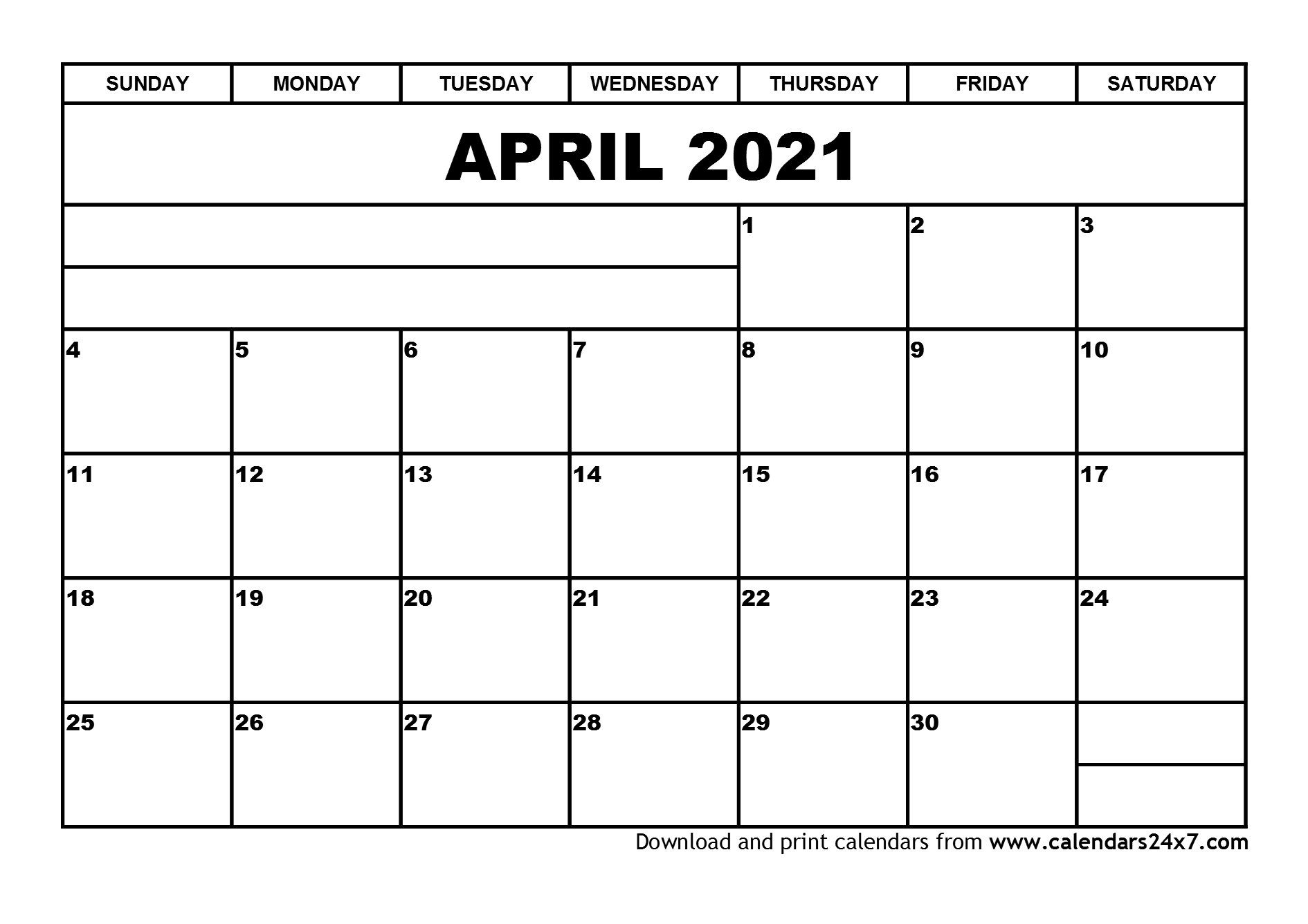 April 2021 Calendar &amp; May 2021 Calendar