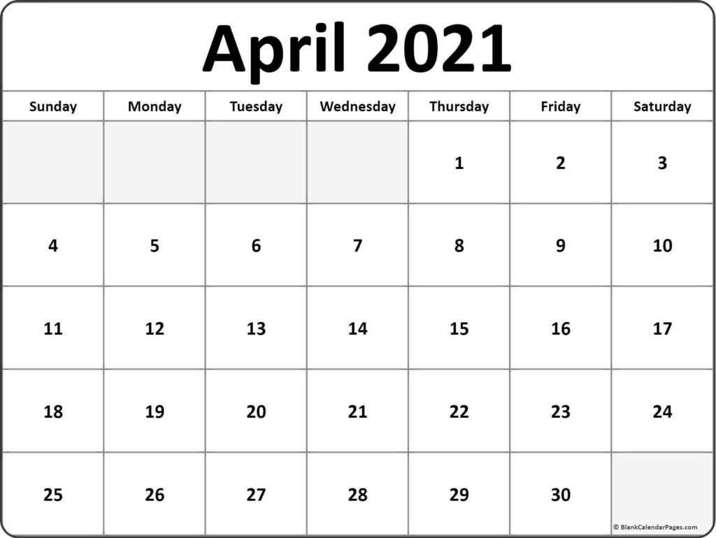 April 2021 Printable Calendar In Pdf, Word, Excel Template