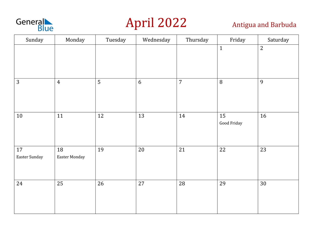 The Calendar April 2022 Printable