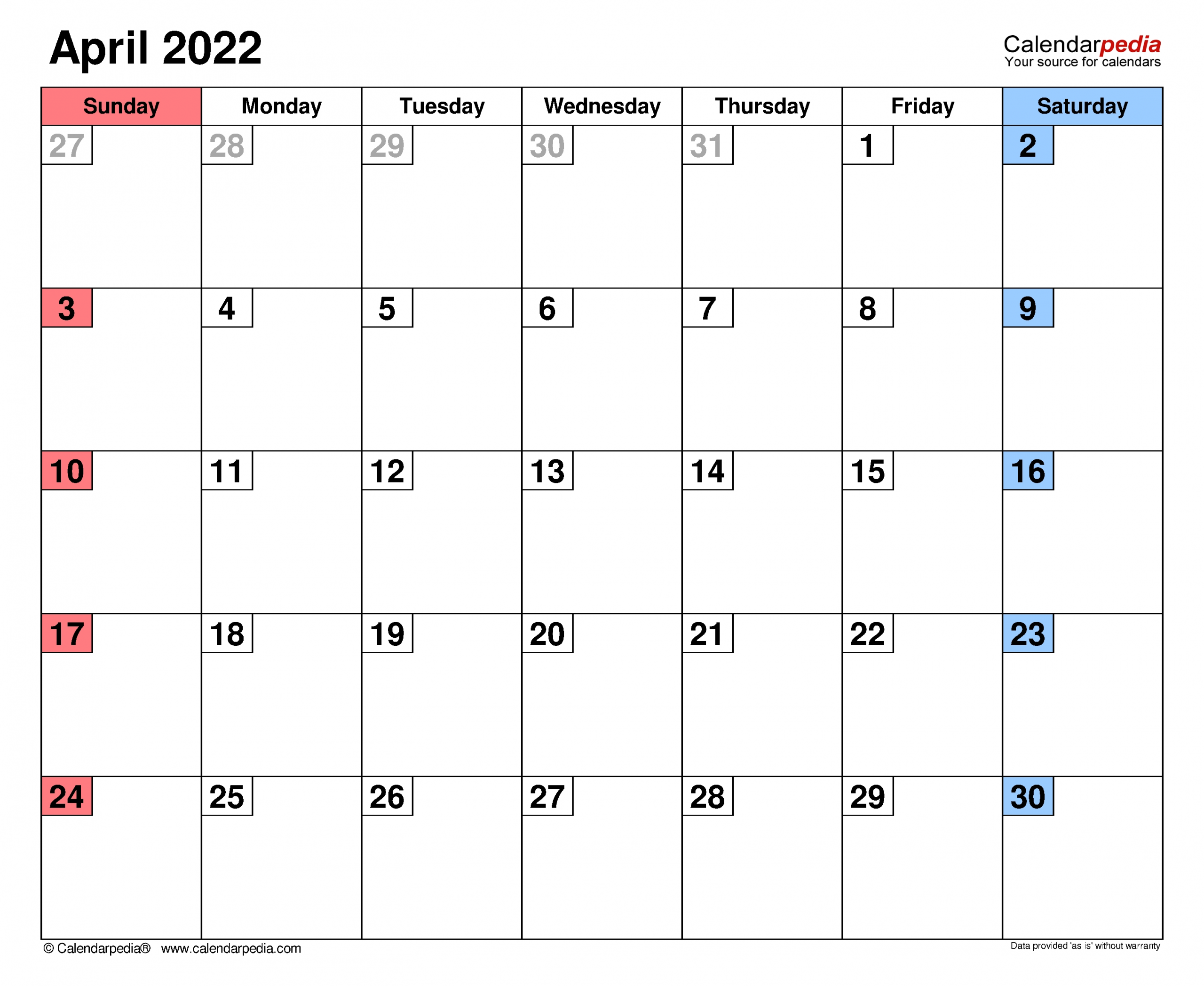 Universal Calendar For April And May 2022