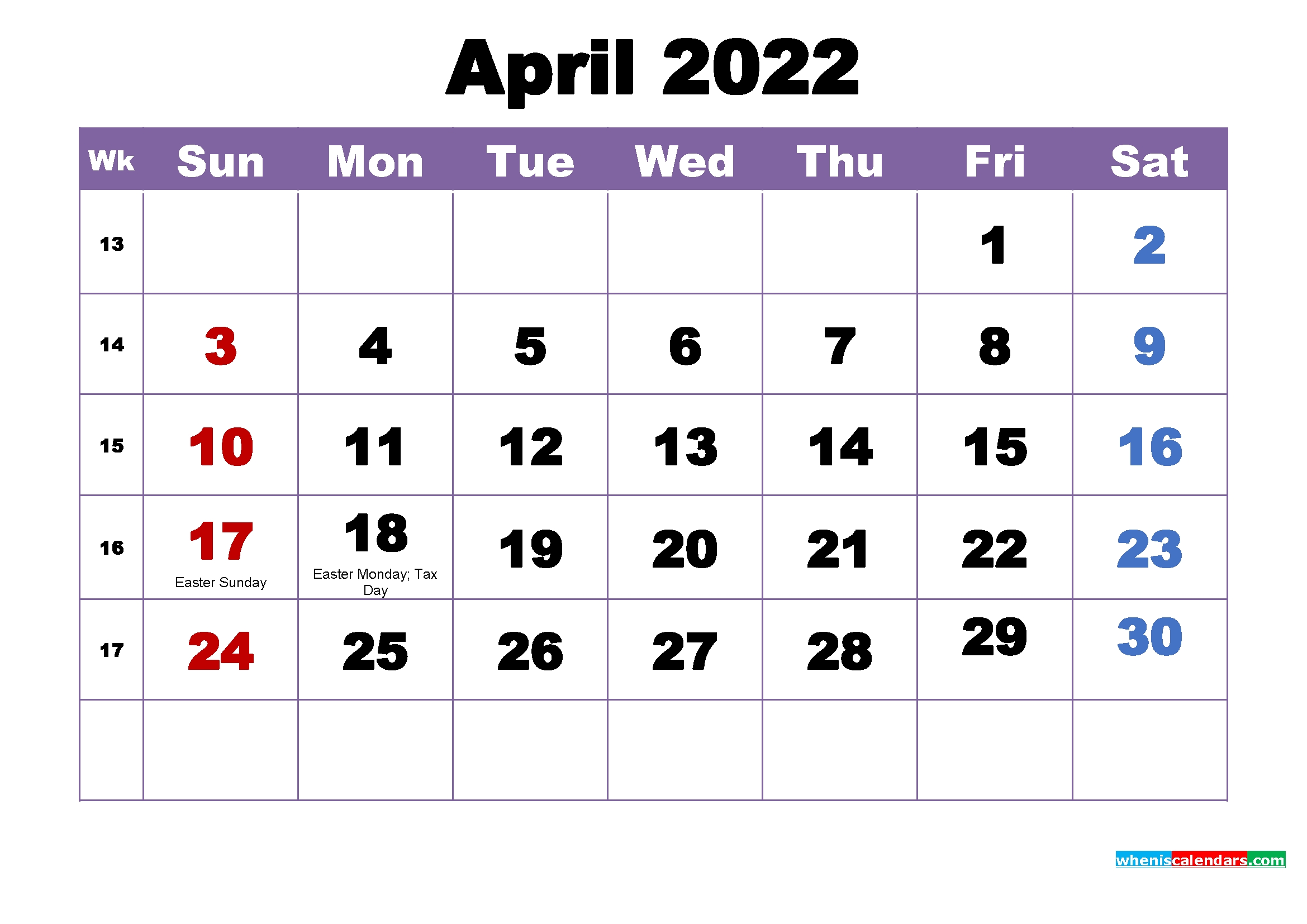 April 2022 Desktop Calendar Monthly - Free Printable 2021
