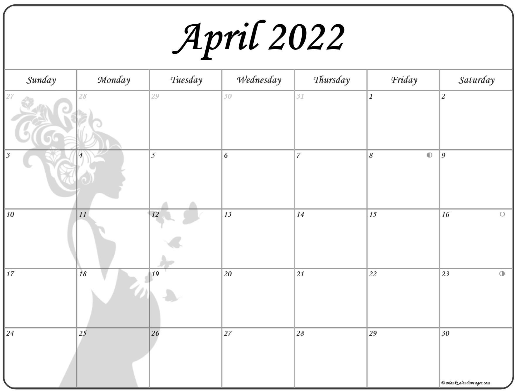April 2022 Pregnancy Calendar | Fertility Calendar