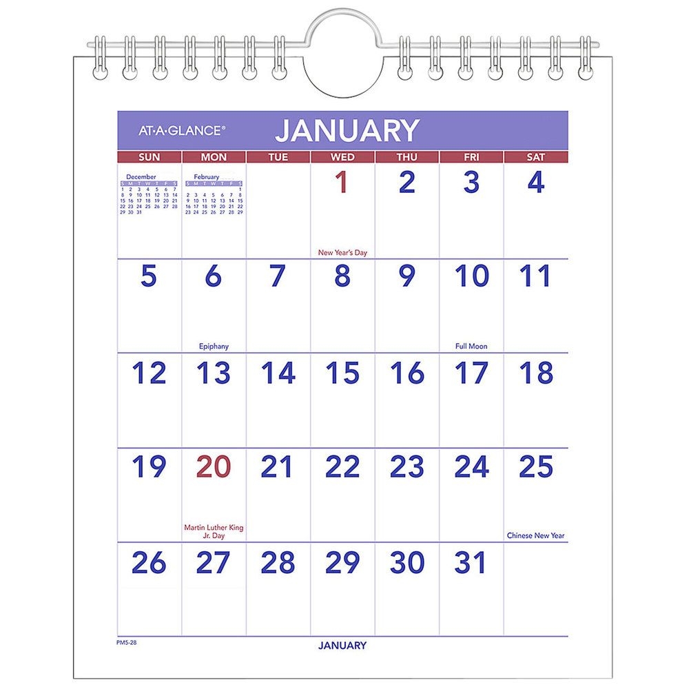 At-A-Glance Pm528 6 1/2&quot; X 7 1/2&quot; Mini Monthly January