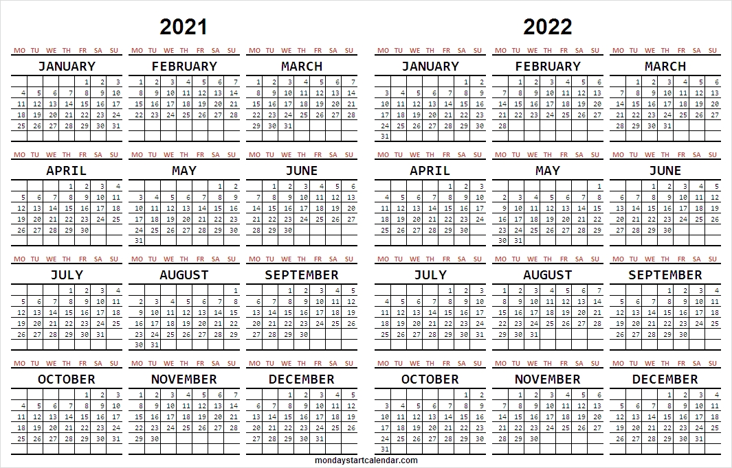 Blank 2021 -2022 Calendar Free | Academic Calendar Template