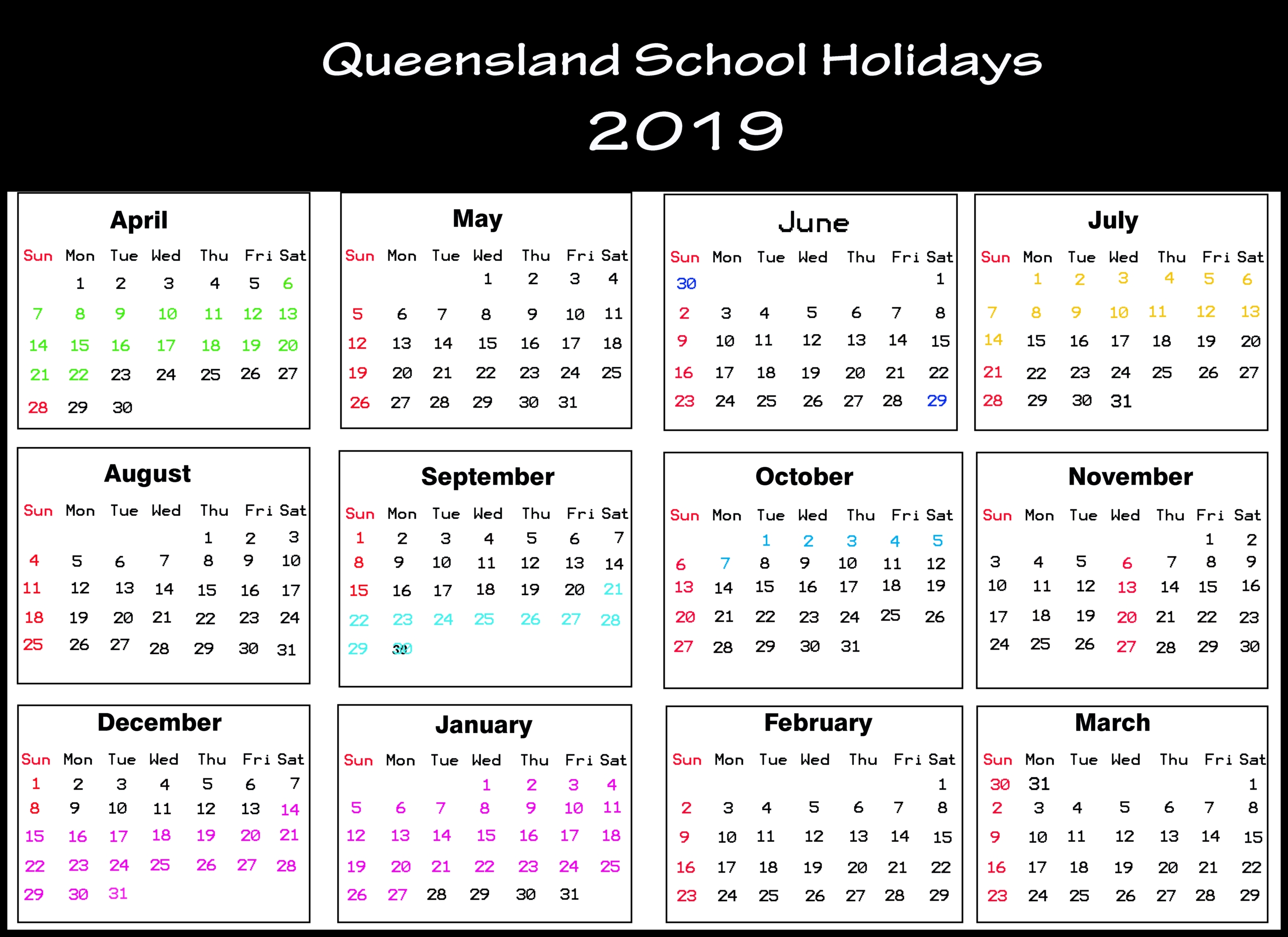 Calander 2021 Queensland Punlic Holidays | Calendar