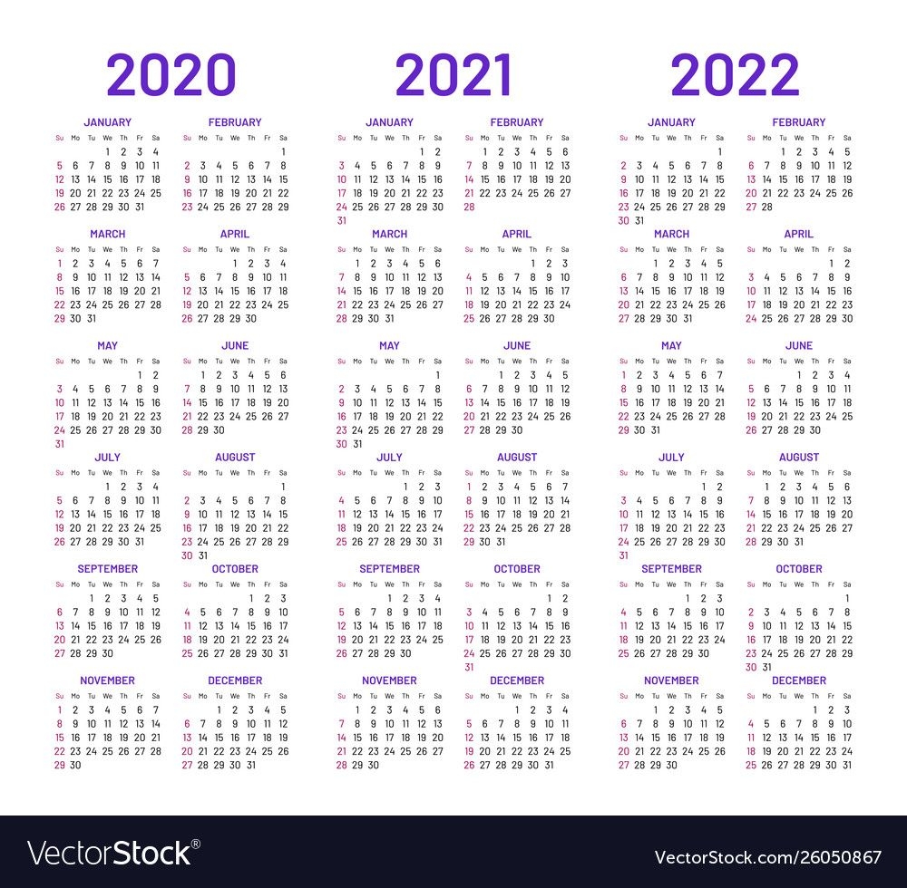 Calendar 2020 To 2022 | Free Printable Calendar