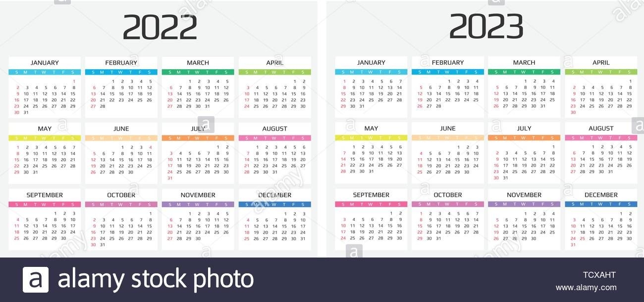 Calendar 2022 And 2023 Template. 12 Months. Include