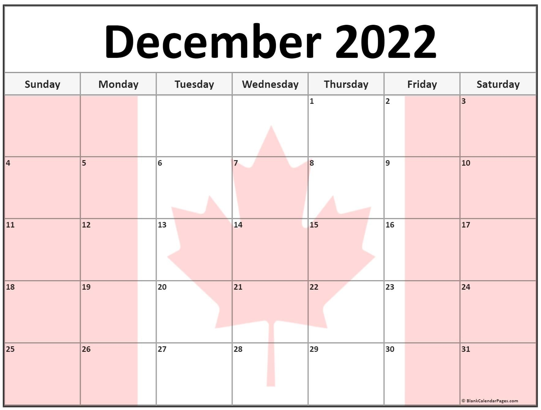 The Calendar 2022 Canada Printable