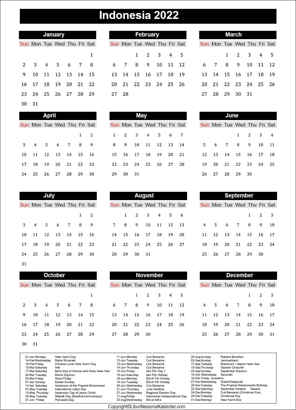 Calendar 2022 Printable With Bank Holidays | Printable