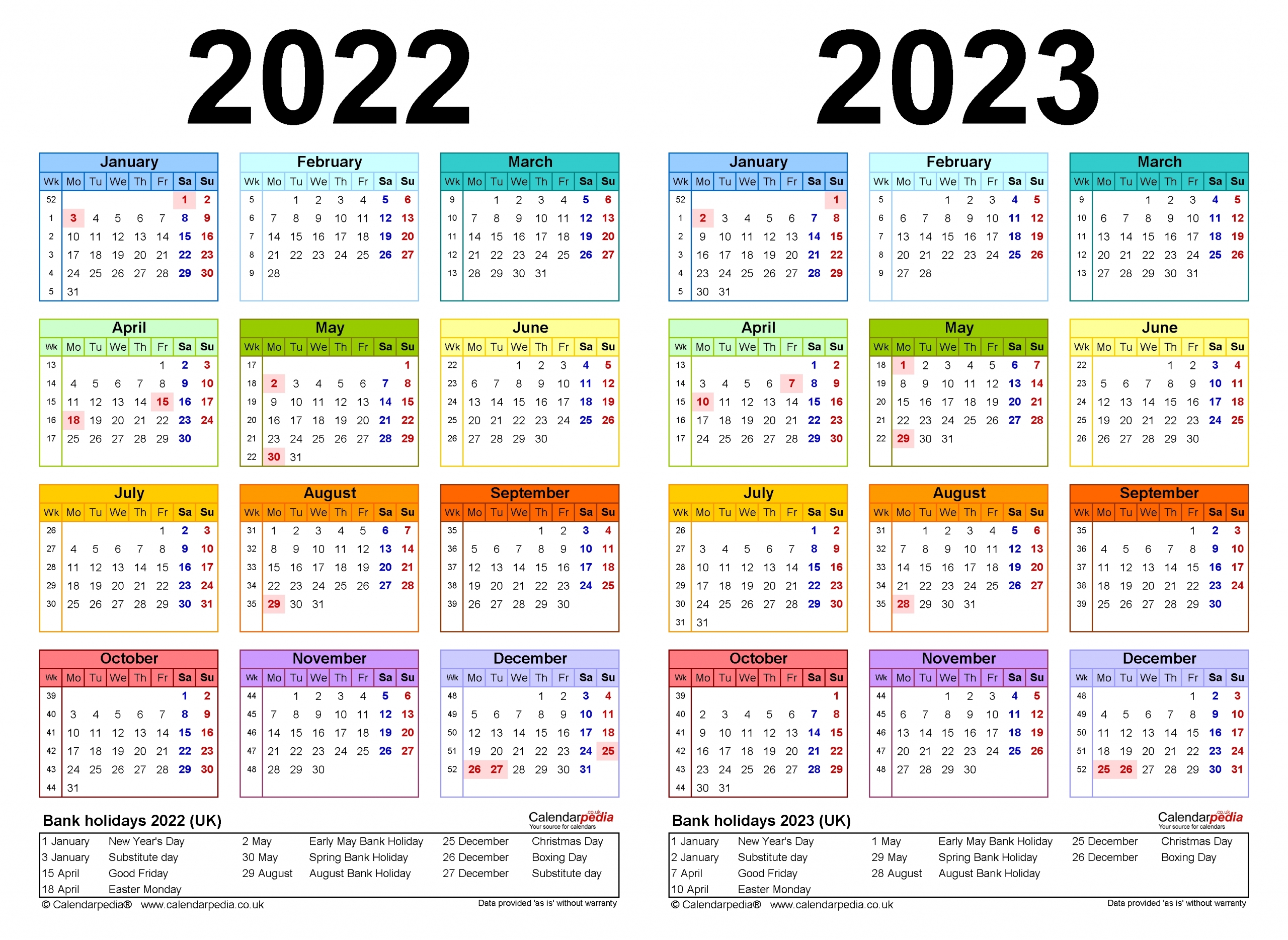 Calendar For 2022 &amp; 2023 | Best Calendar Example