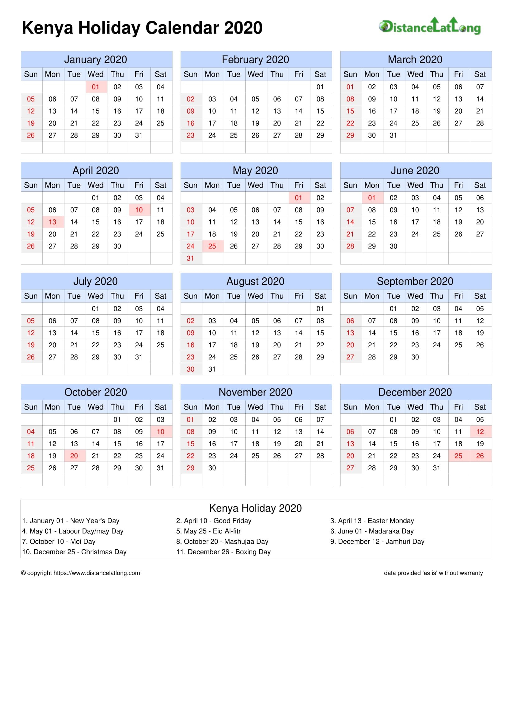 Calendar Horizontal Grid Sunday To Saturday Bank Holiday