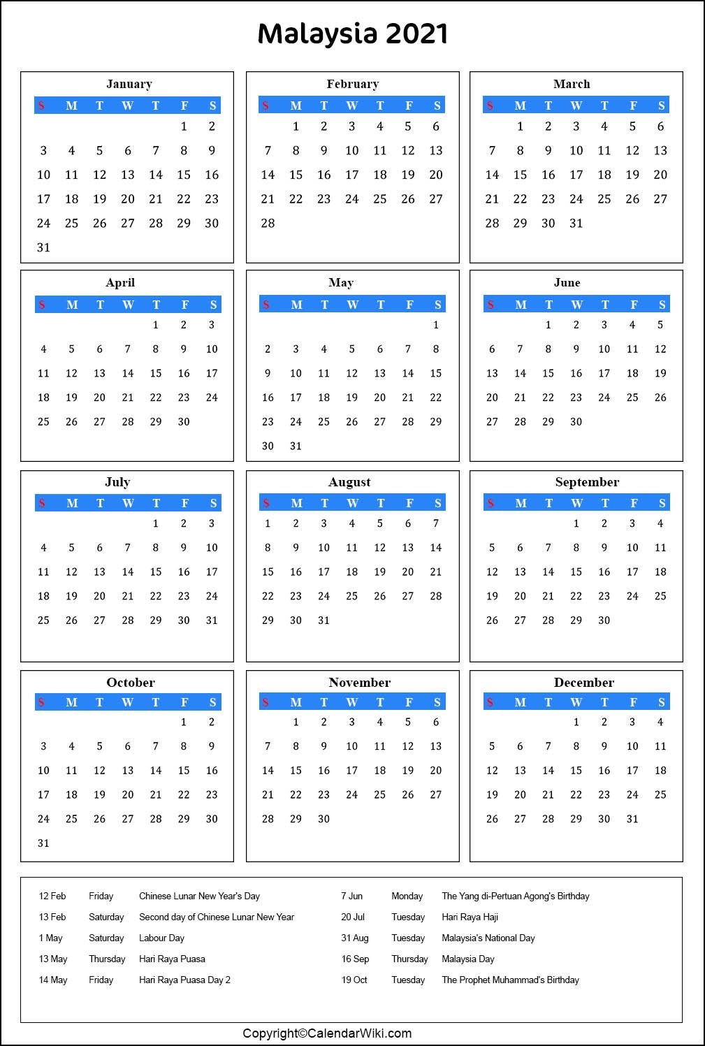 Calendar May 2021 Malaysia | 2022 Calendar