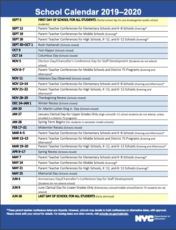 Calendar Pertaining To Doe Nyc School Calendar 2022 2023