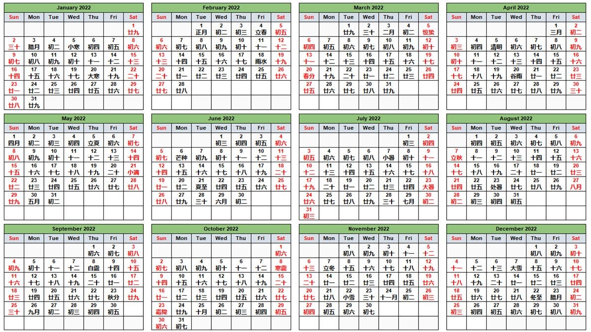 Universal Moon Calendar August 2022